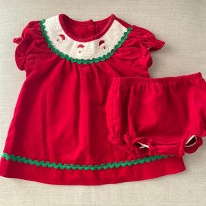 Nursery Rhyme Red Corduroy Santa Dress
